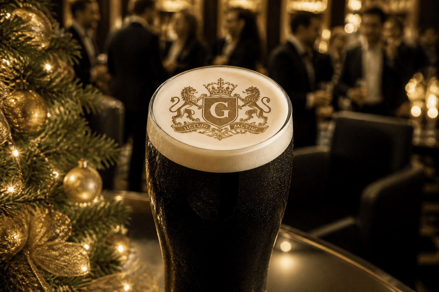 Company crest on stout